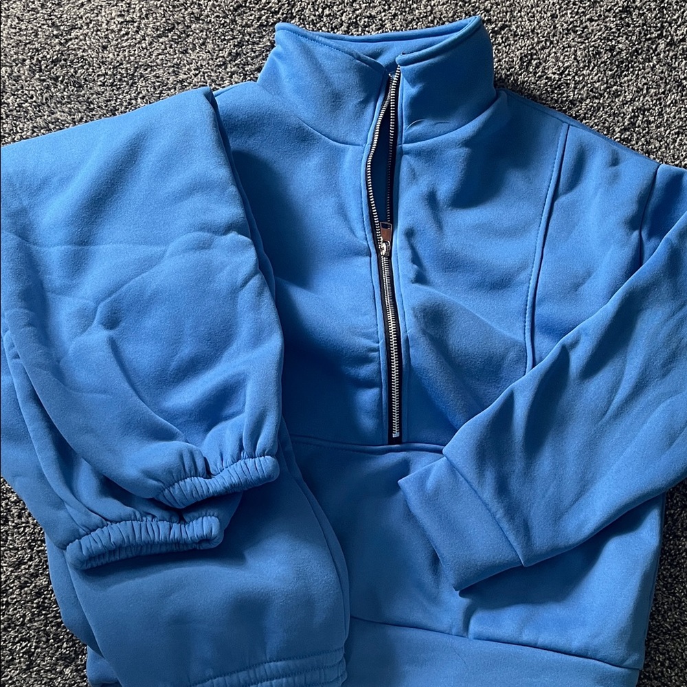 Blue Quarter-Zip Pullover